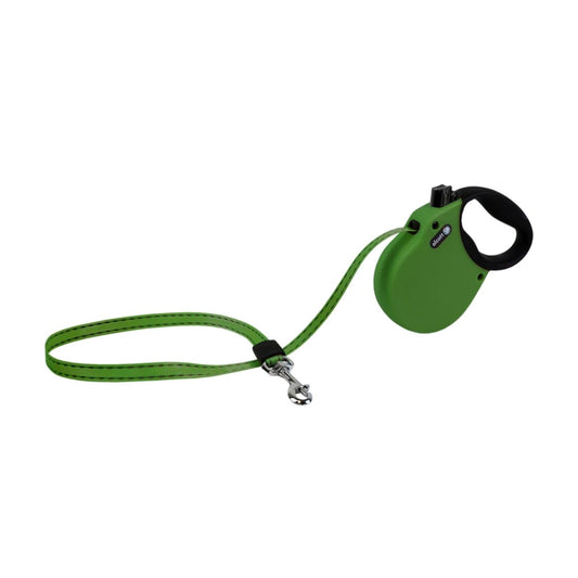 Alcott Adventure Retractable Belt Leash - Green (Large, 16 ft)
