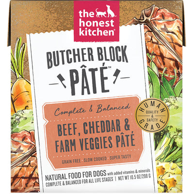 Honest Kitchen Dog Butcher Block Pate Beef And Cheddar 10.5 oz. 6 ct