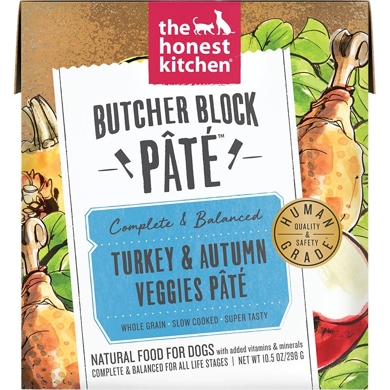 Honest Kitchen Dog Butcher Block Pate Turkey And Autumn Veggies, 10.5 oz each, Case of 6