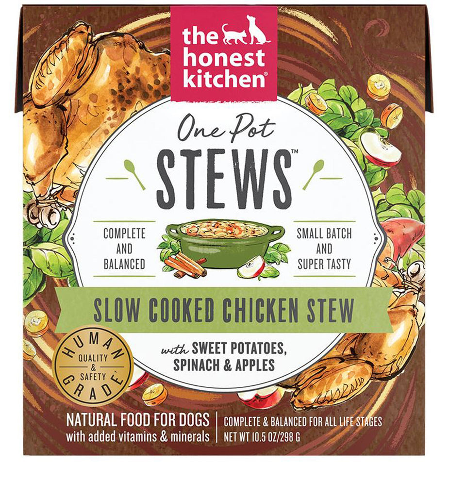 Honest Kitchen Dog One Pot Stew Slow Cooked Chicken With Sweet Potato, Spinach And Chicken 10.5 oz. 6 ct