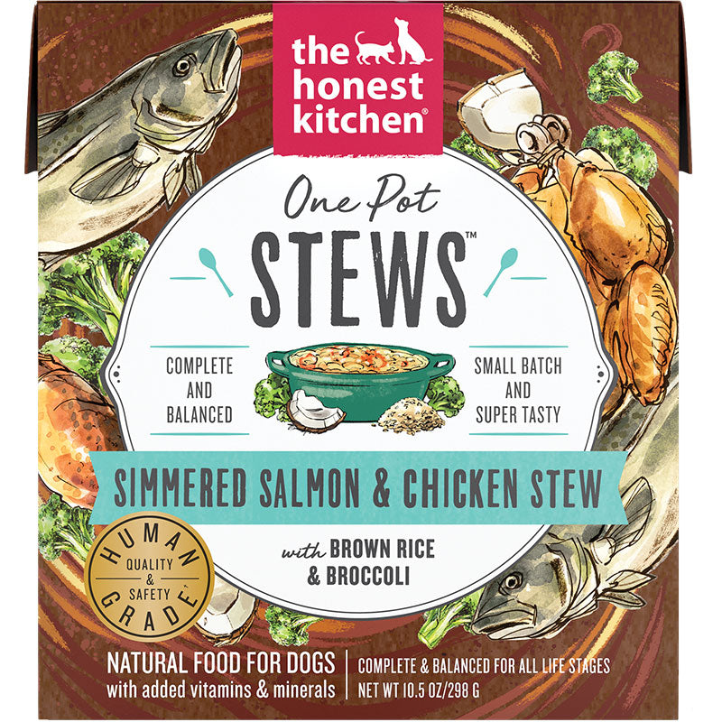 Honest Kitchen Dog One Pot Simmered Salmon And Chicken With Brown Rice And Broccoli 10.5 oz. 6 ct