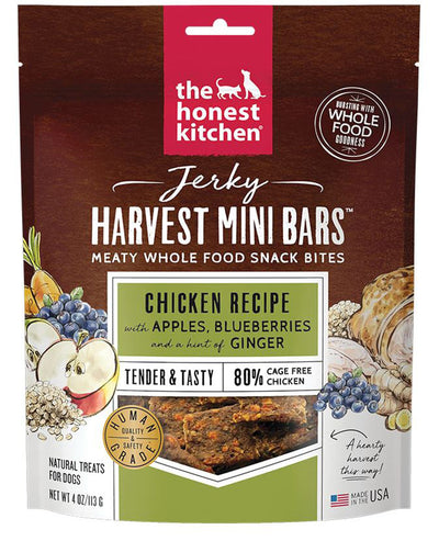 Honest Kitchen Dog Chicken Jerky Harvest Bars Mini 4 oz