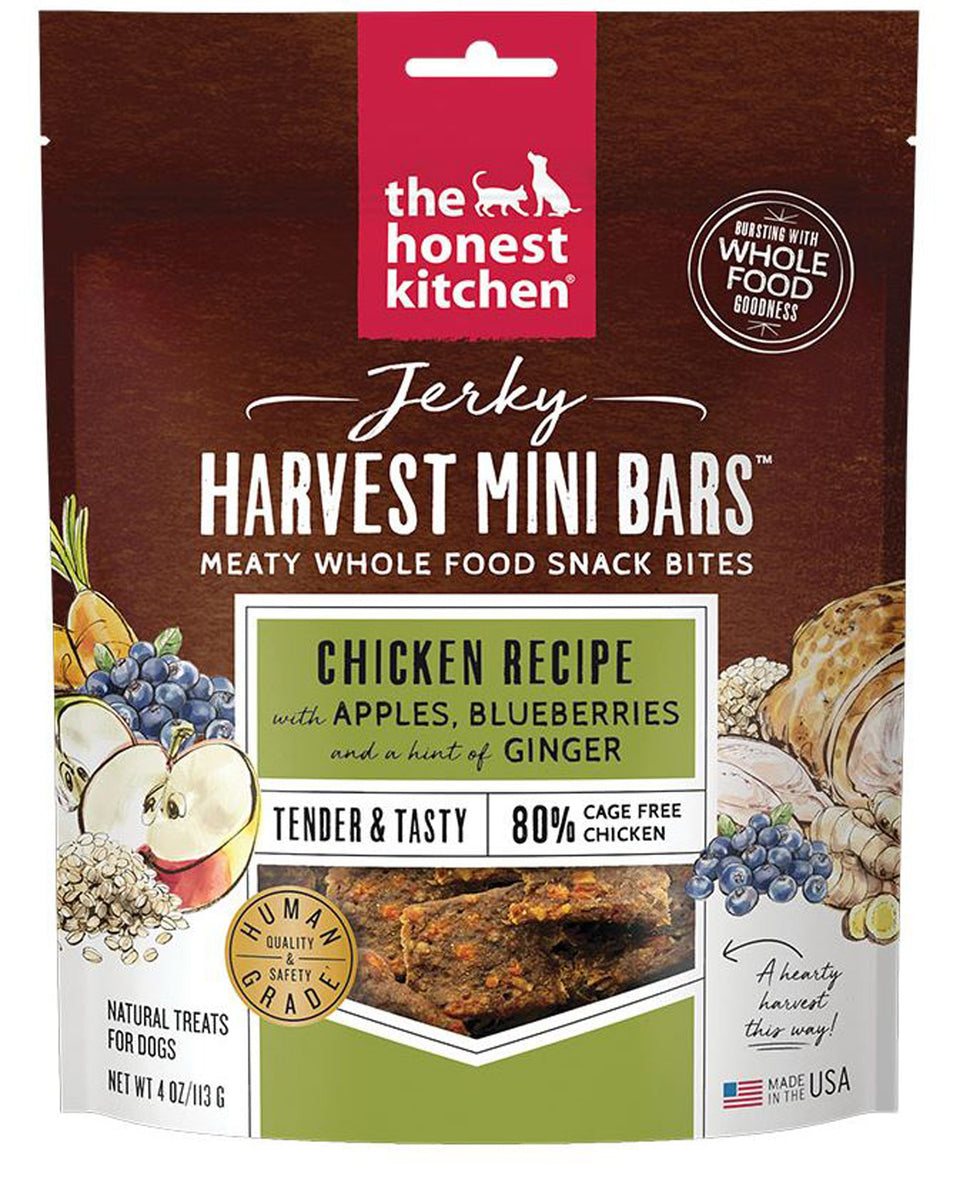 Honest Kitchen Dog Chicken Jerky Harvest Bars Mini 4 oz