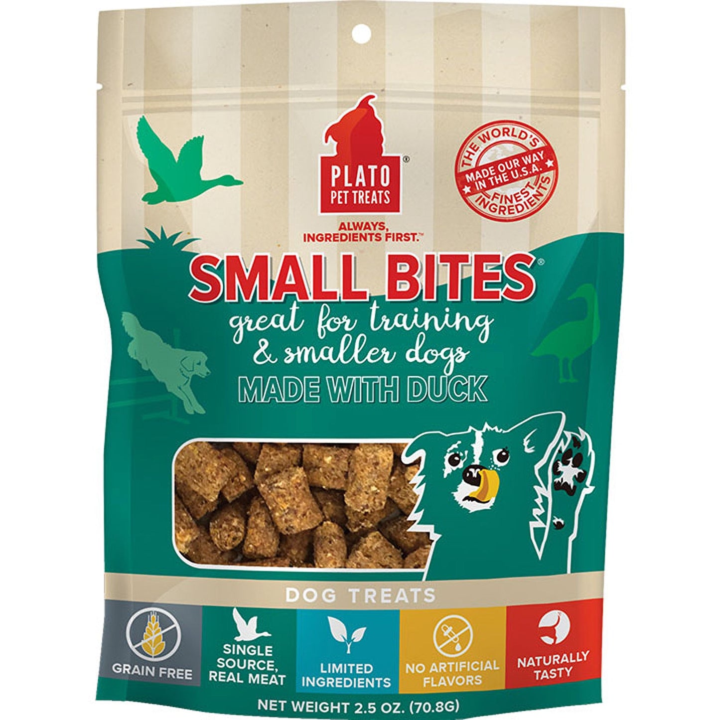 Plato Dog Small Bites Grain-Free Duck 2.5 oz