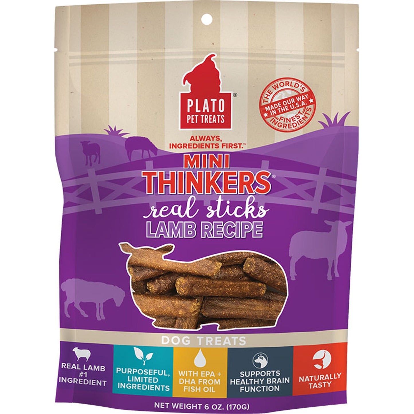 Plato Dog Mini Thinkers Lamb, 6 oz