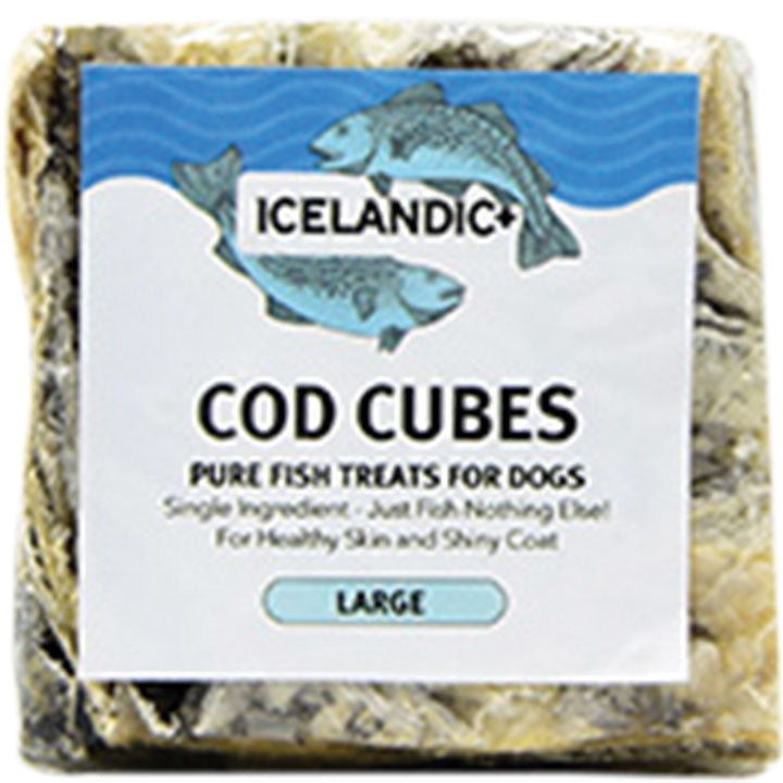 Icelandic+ Cod Skin Cubes - Omega-3 Rich Natural Dog Chew, 12-Count