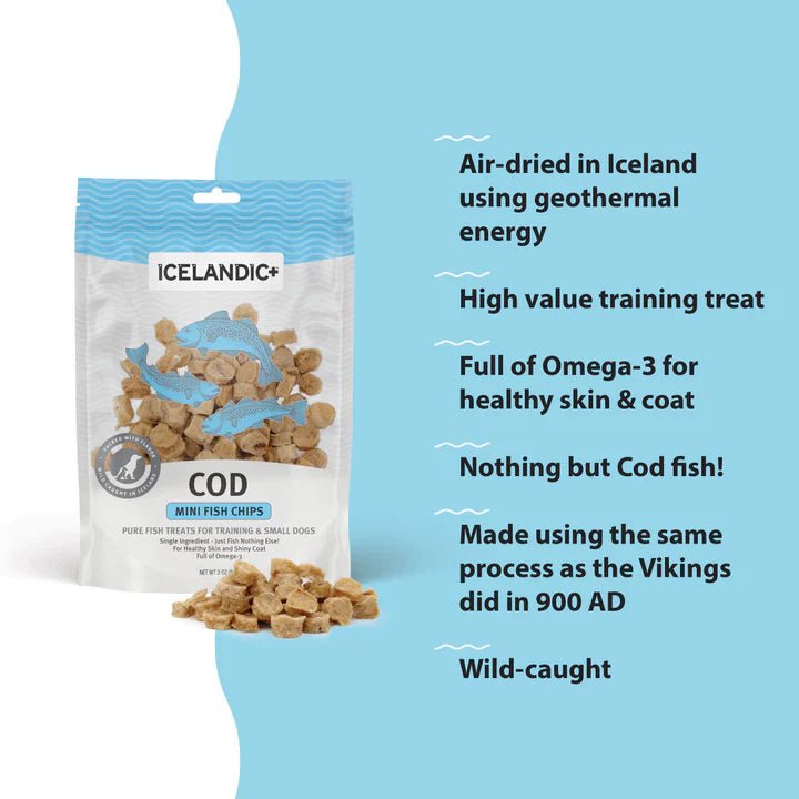 Icelandic Dog Cod Chips Mini 2.5oz. - Pets Perfect