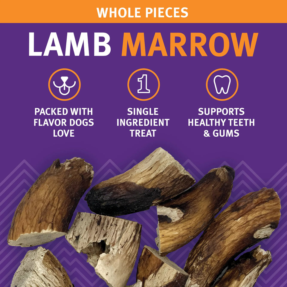 Icelandic Lamb Marrow Whole Pieces Dog Treat 4.5-oz. Bag