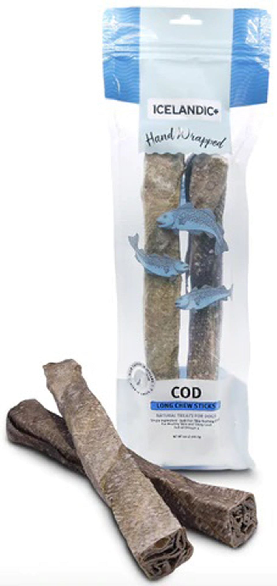 Icelandic Dog Cod Skin Dog Chew Stick 10 in 2-Count