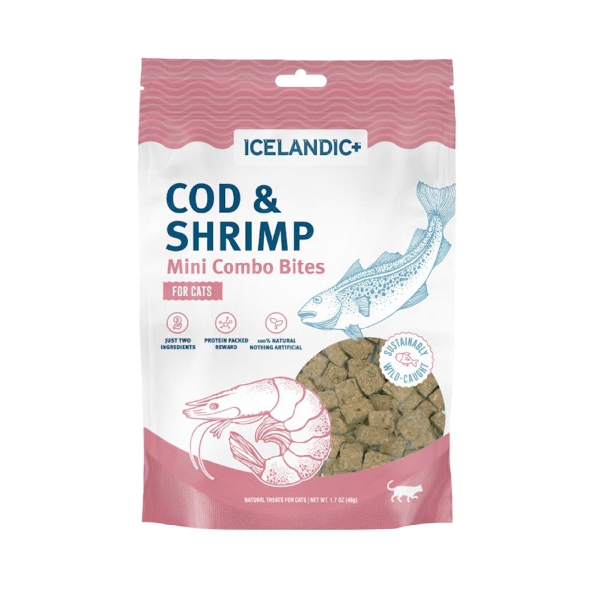Icelandic Cat Mini COD & Shrimp Combo Bites 1.7oz. - Pets Perfect