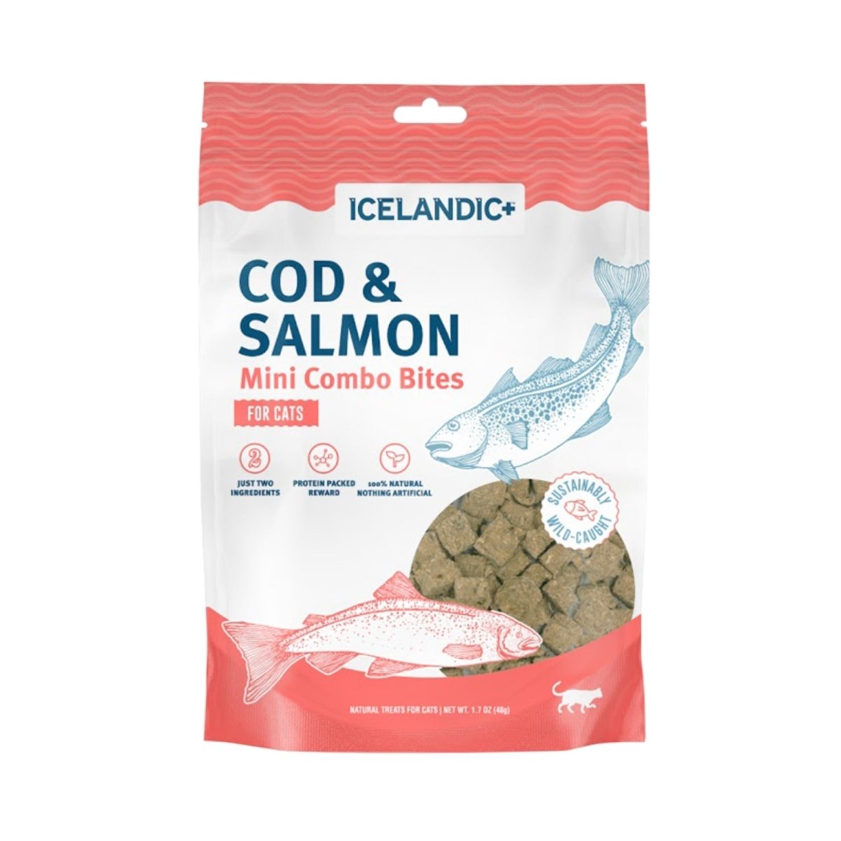 Icelandic Cat Mini Cod & Salmon Combo Bites 1.7oz. - Pets Perfect
