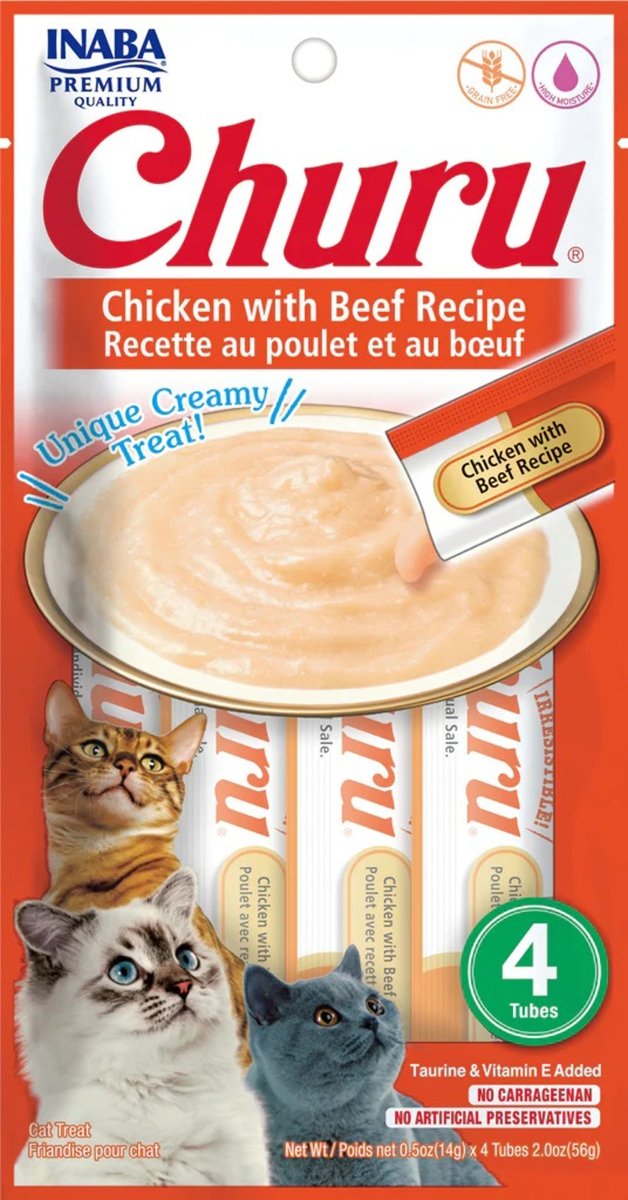 Inaba Cat Churu Puree Chicken Beef 2oz. (6 Count) - Pets Perfect