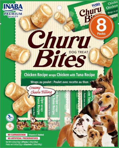 Inaba Dog Churu Bite Chicken Tuna Wraps 6 ct/3.36 oz