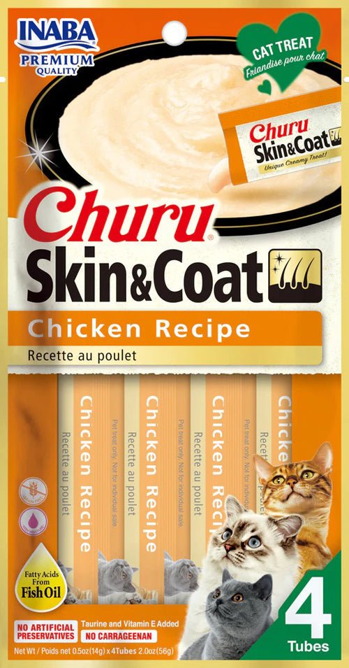 Inaba Cat Churu Purees Skin & Coat Chicken 2Oz/6Ct - Pets Perfect