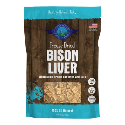 Shepherd Boy Farms Dog & Cat Freeze-Dried Bison Liver 3oz.