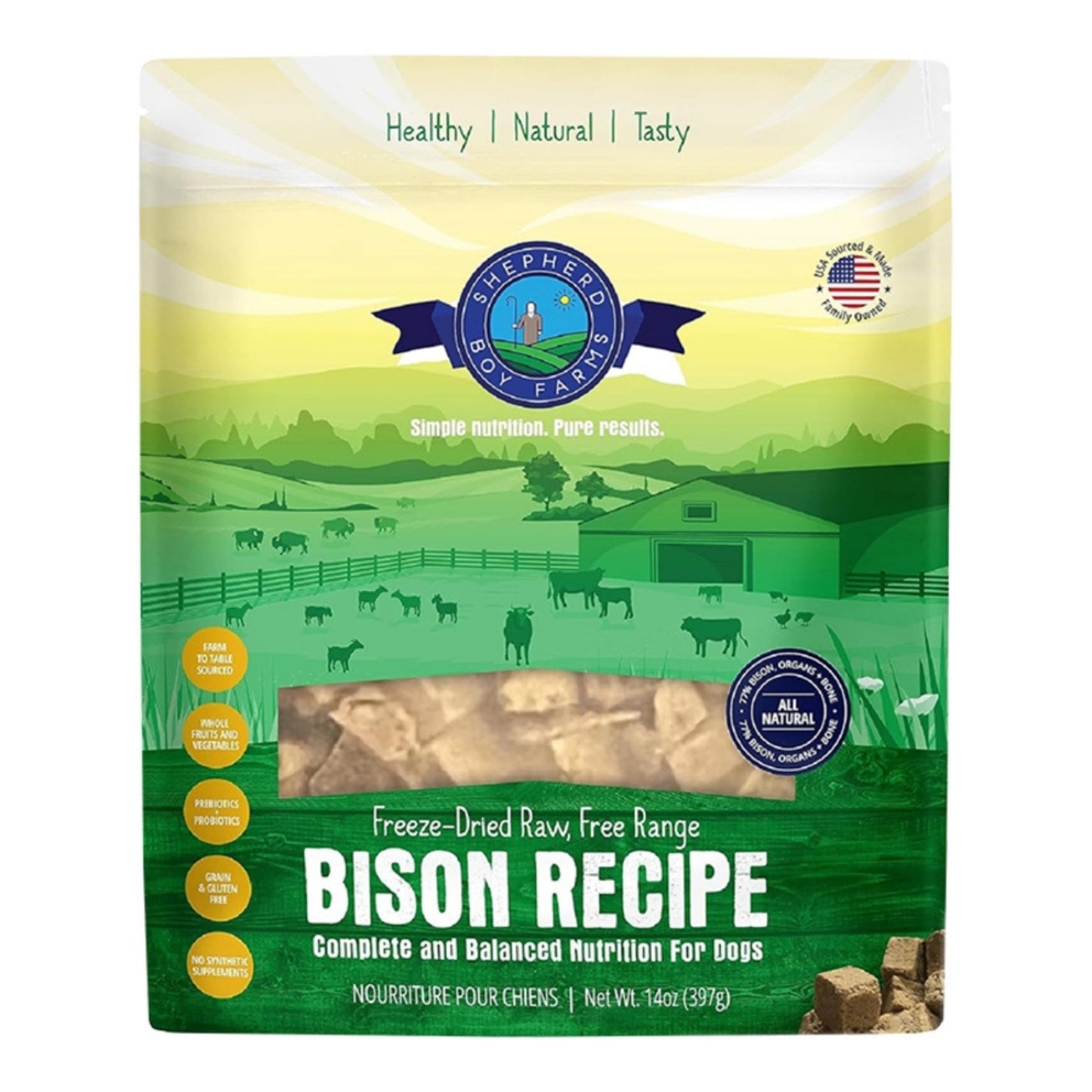 Shepherd Boy Farms Dog Freeze-Dried Bison 14 oz