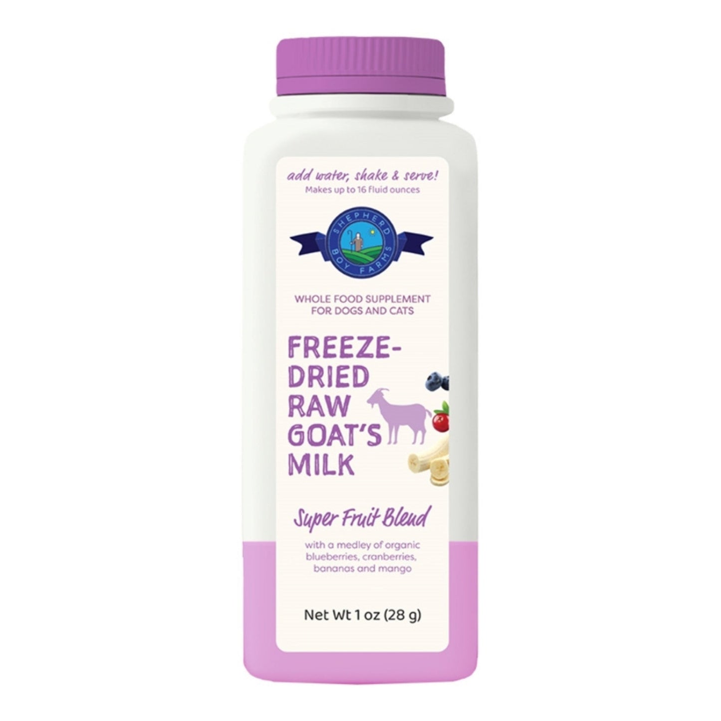 Shepherd Boy Farms Dog & Cat FD Raw Goat Milk Super Fruit 16 oz