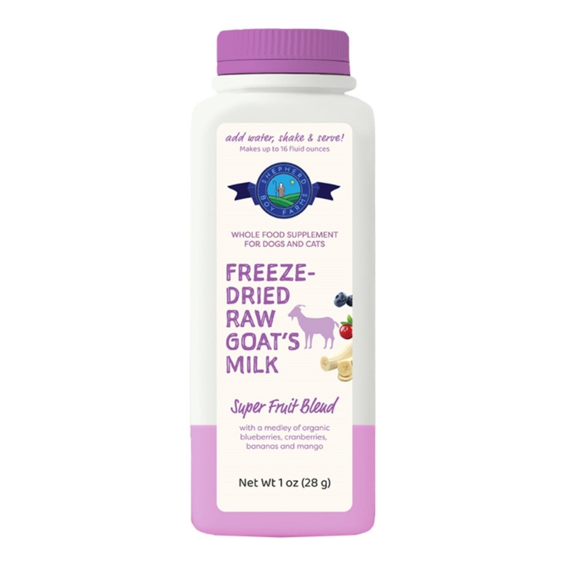 Shepherd Boy Farms Dog & Cat FD Raw Goat Milk Super Fruit 16 oz