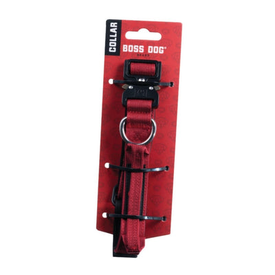 Boss Dog Tactical Adjustable Dog Collar Red, Small, 13-16 in