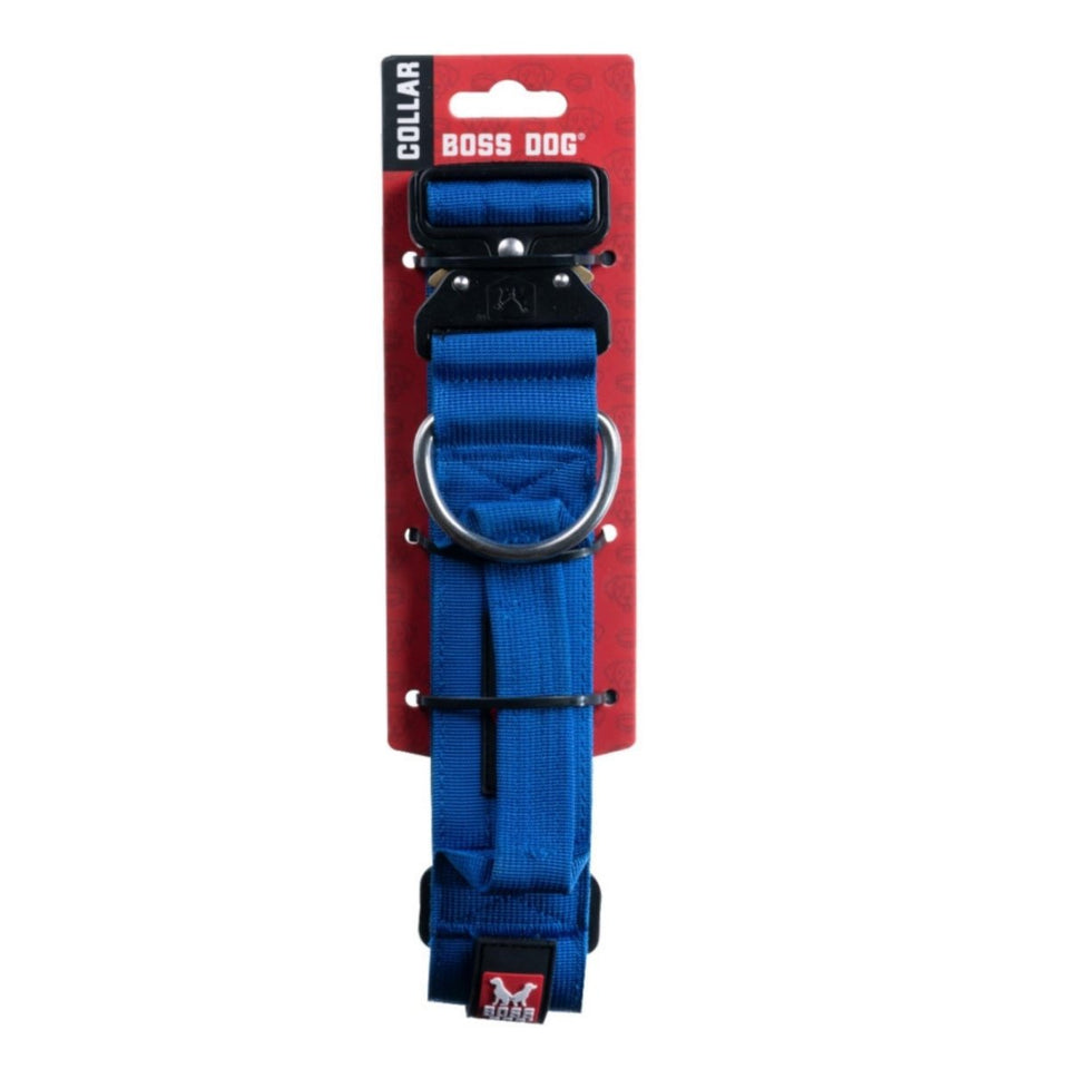 Boss Dog Tactical Adjustable Dog Collar Blue, X-Large, 20-28 in
