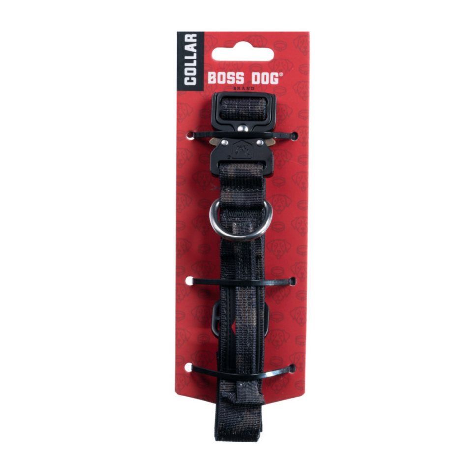 Boss Dog Tactical Adjustable Dog Collar Black Camo, 1ea/Small, 13-16 in Default Title