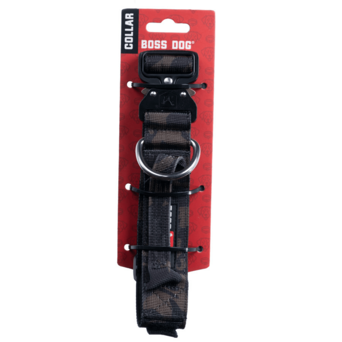 Boss Dog Tactical Adjustable Dog Collar Black Camo, 1ea/MD, 1518 in - Pets Perfect