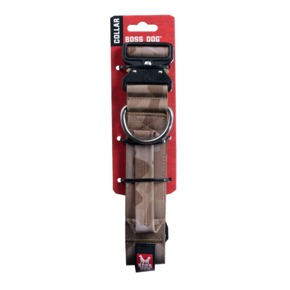 Boss Dog Tactical Adjustable Dog Collar Tan Camo, 1ea/XLarge, 20-28 in Default Title