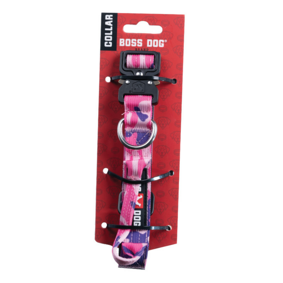 Boss Dog Tactical Adjustable Dog Collar Pink Camo, 1ea/Small, 13-16 in Default Title