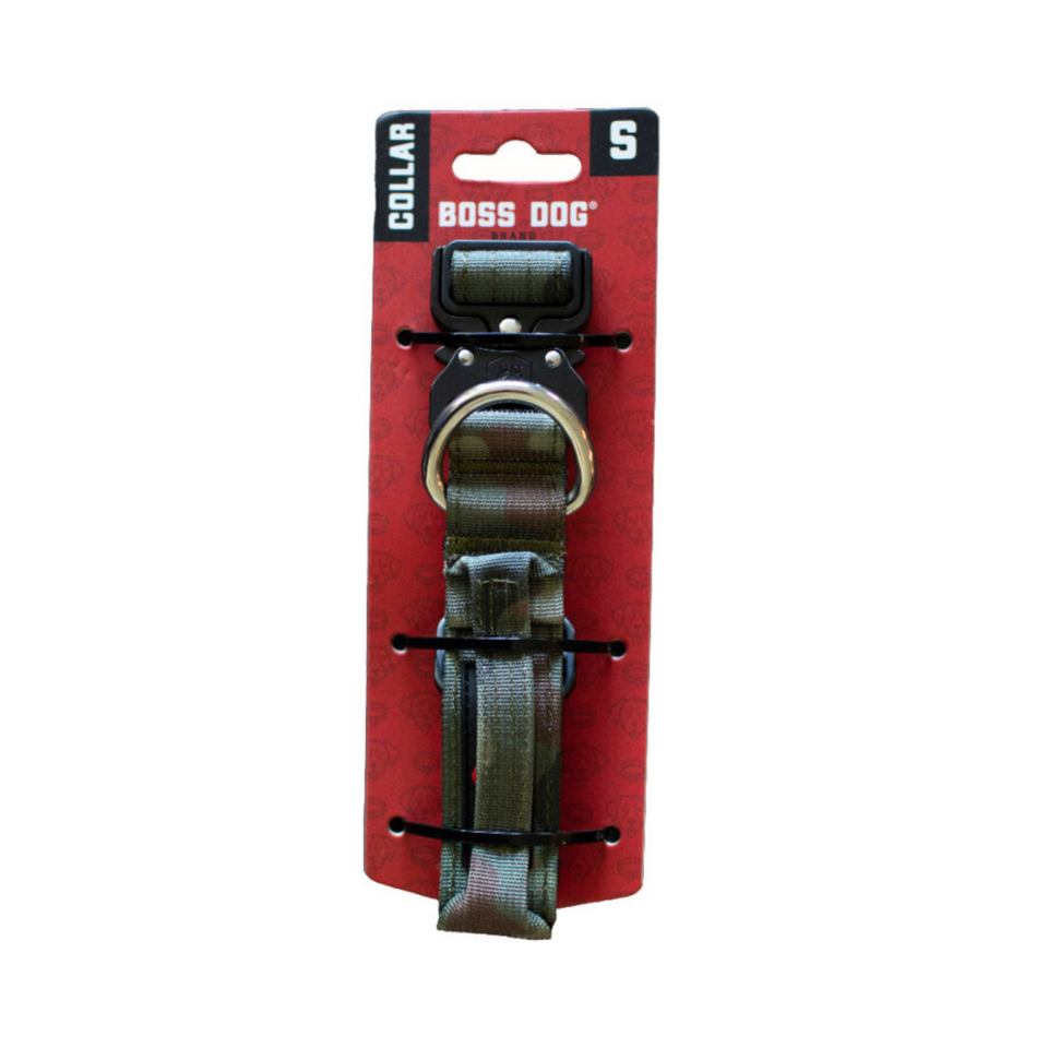 Boss Dog Tactical Adjustable Dog Collar Green Camo, 1ea/Small, 13-16 in Default Title