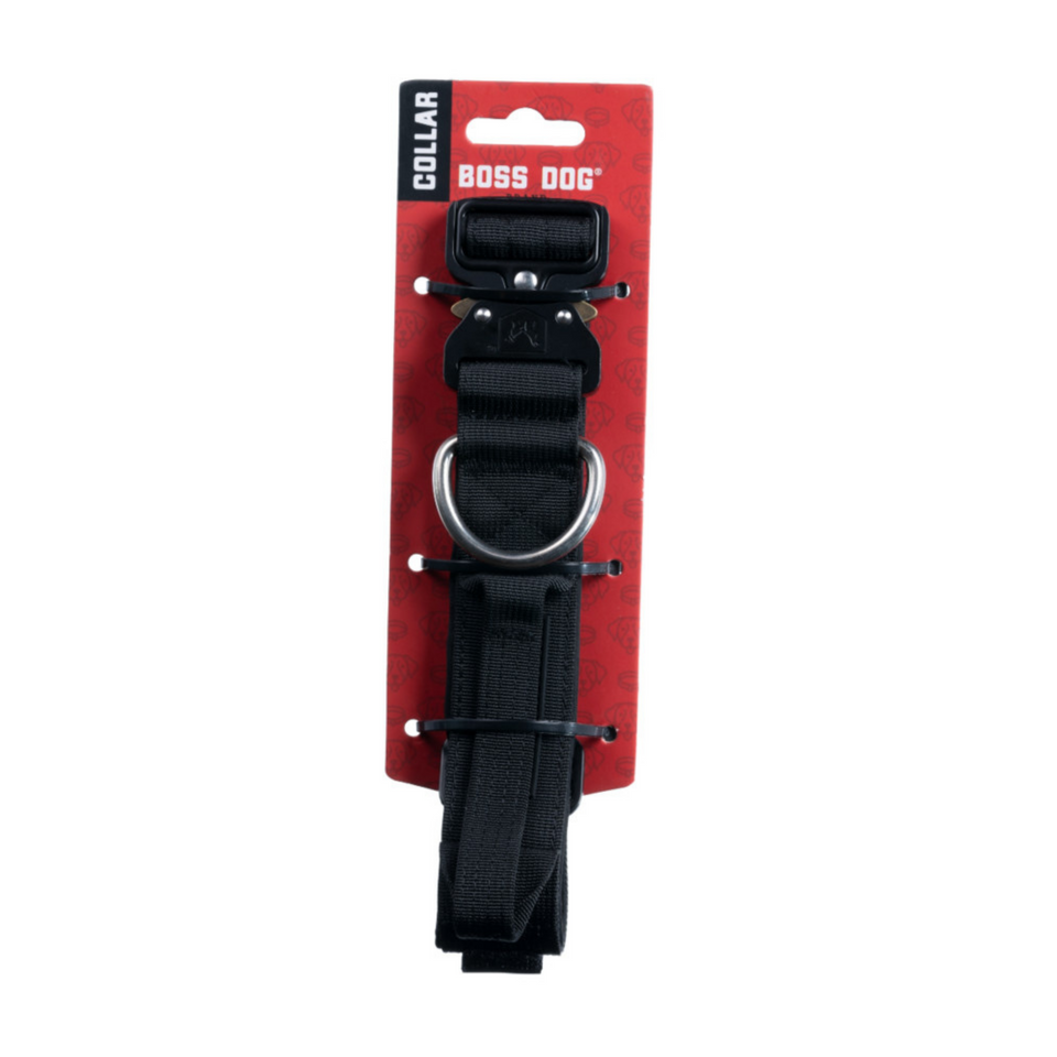Boss Dog Tactical Adjustable Dog Collar Black, 1ea/Large, 17-22 in Default Title