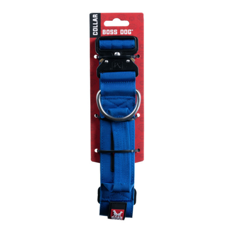 Boss Dog Tactical Adjustable Dog Collar Blue, 1ea/Large, 17-22 in Default Title