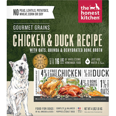 Honest Kitchen Dog Gourmet Grains Chicken And Duck 4 lb. Box