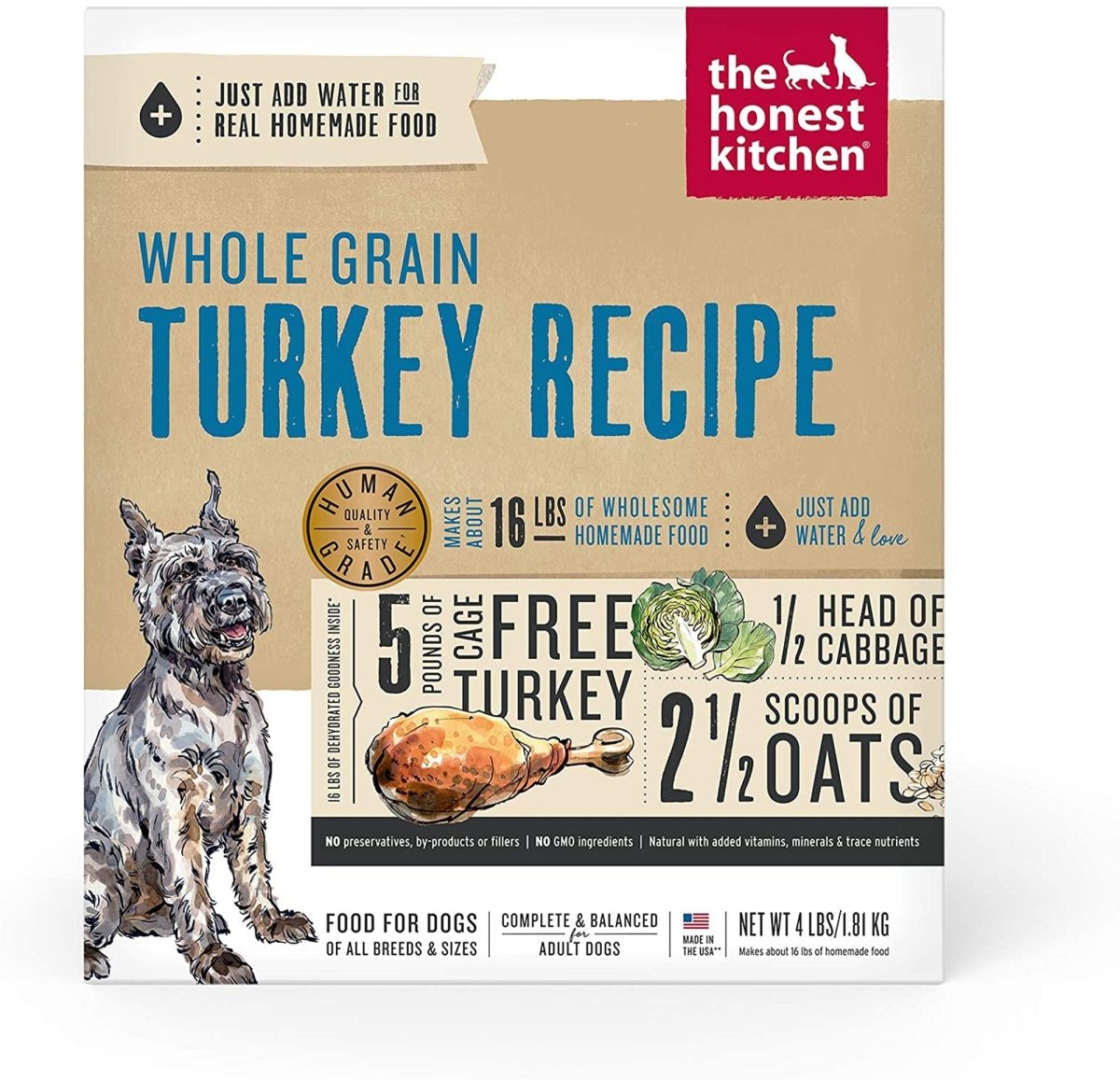 Honest Kitchen Dog Gourmet Grains Turkey And Whitefish 4Lbs. Box - Pets Perfect