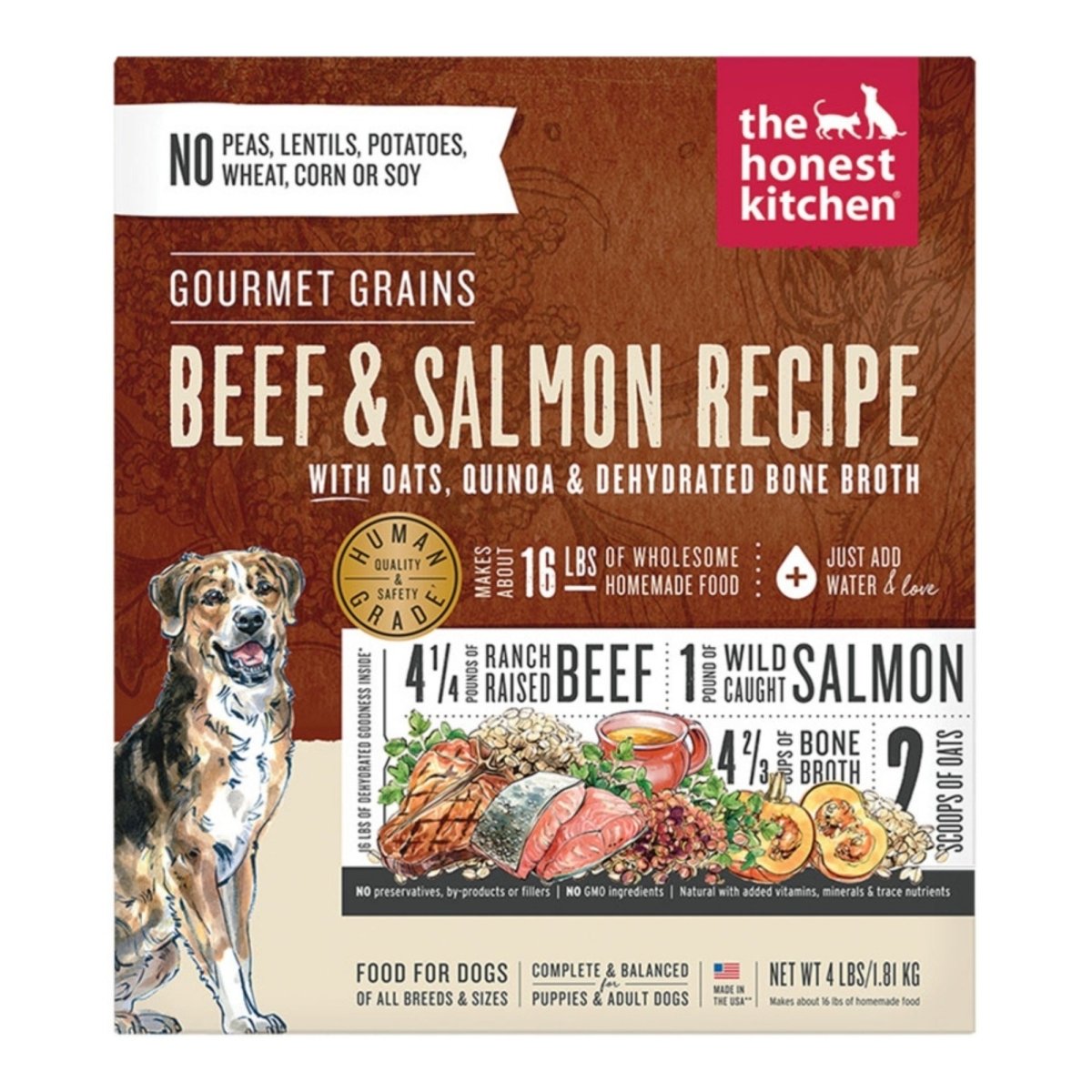 Honest Kitchen Dog Gourmet Grain Beef And Salmon 4Lbs. Box - Pets Perfect