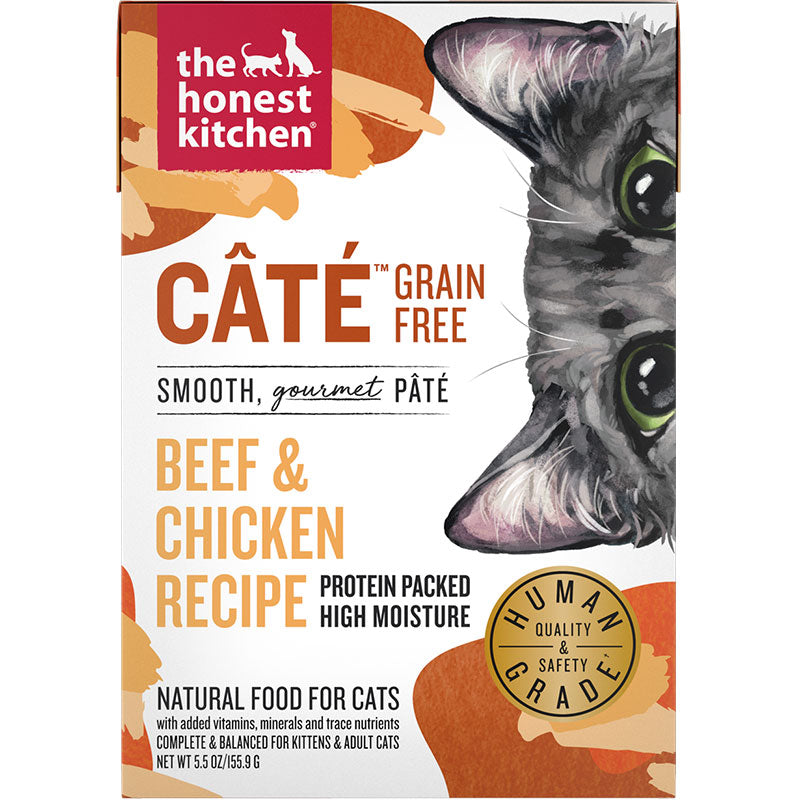 Honest Kitchen Cat Cate Beef Chicken, 5.5 oz each, Case of 12