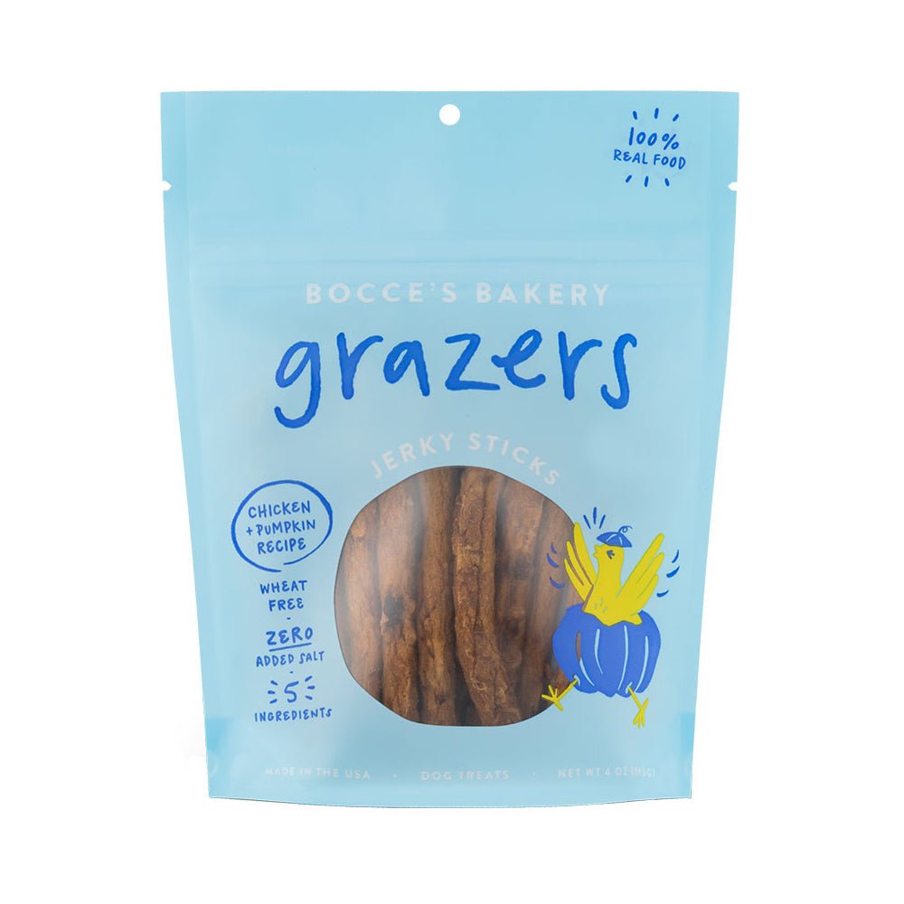 Bocce's Bakery Grazers Chicken & Pumpkin Jerky Dog Treats 4 oz - Pets Perfect