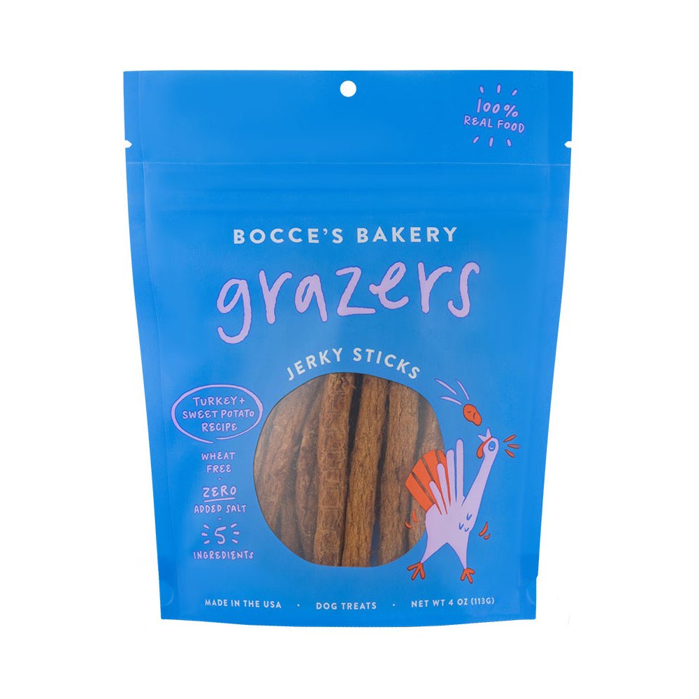 Bocce's Bakery Grazers Turkey & Sweet Potato Jerky Dog Treats 4 oz - Pets Perfect