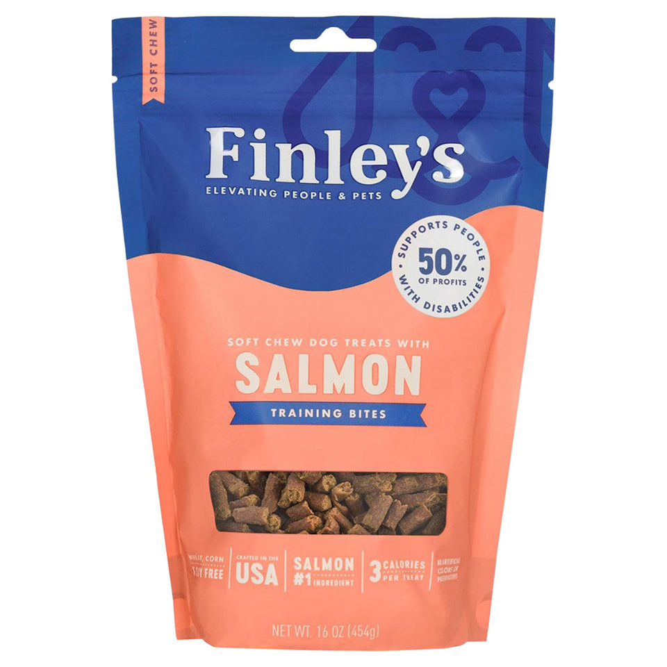 Finleys Dog Soft Dog Chew Training Bites Salmon, 16 oz