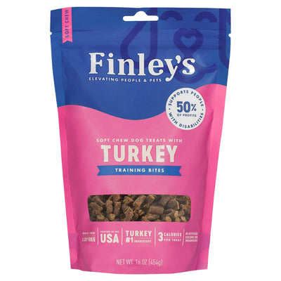 Finleys Dog Soft Dog Chew Training Bites Turkey 16 oz