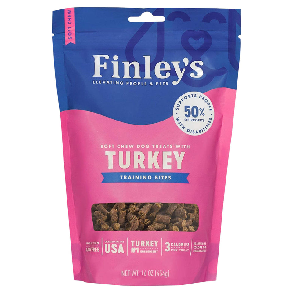 Finleys Dog Soft Dog Chew Training Bites Turkey 16 oz