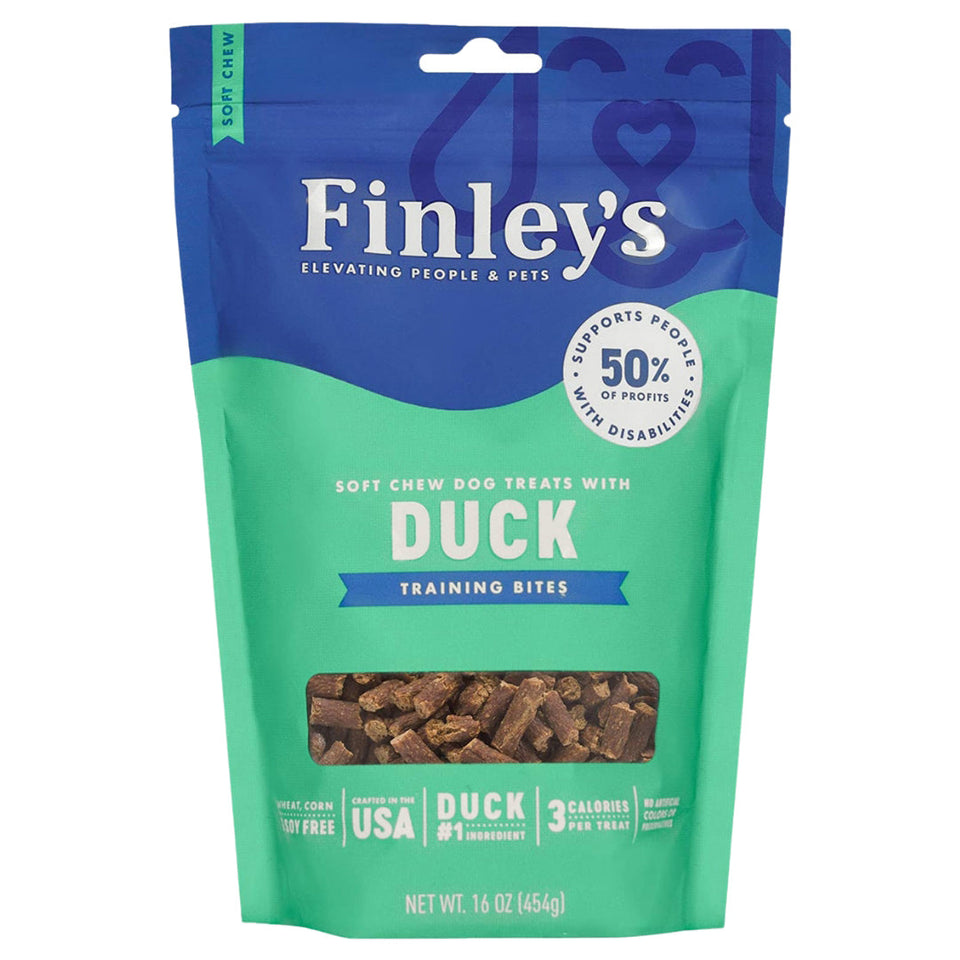 Finleys Dog Soft Dog Chew Training Bites Duck, 16 oz