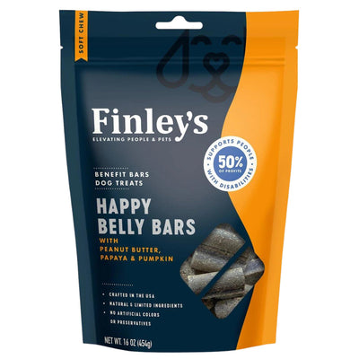 Finleys Dog Soft Dog Chew Benefit Bars Happy Belly 16 oz