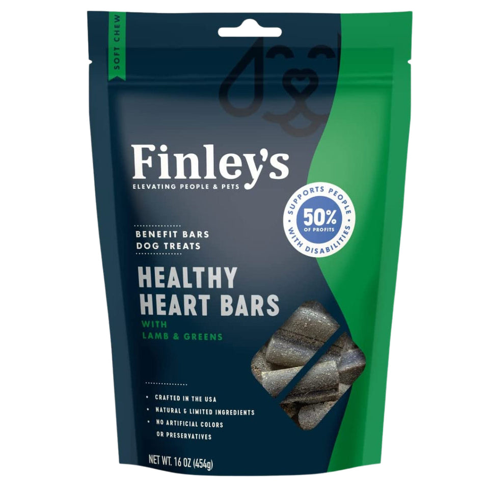 Finleys Dog Soft Dog Chew Benefit Bars Heart 16 oz
