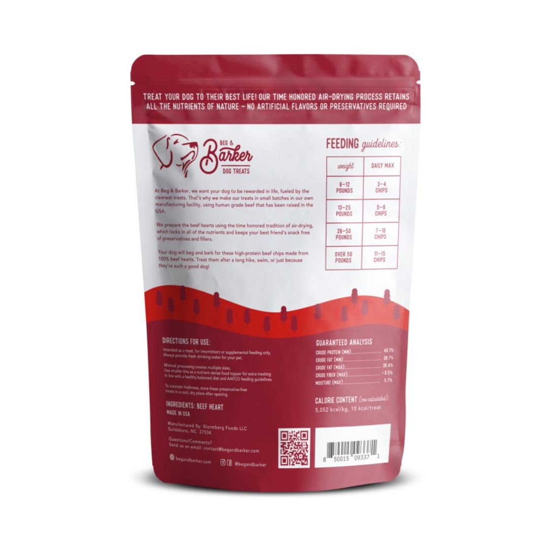 Beg & Barker Beef Heart Chips Dog Treats 1ea/3.5 oz - Pets Perfect