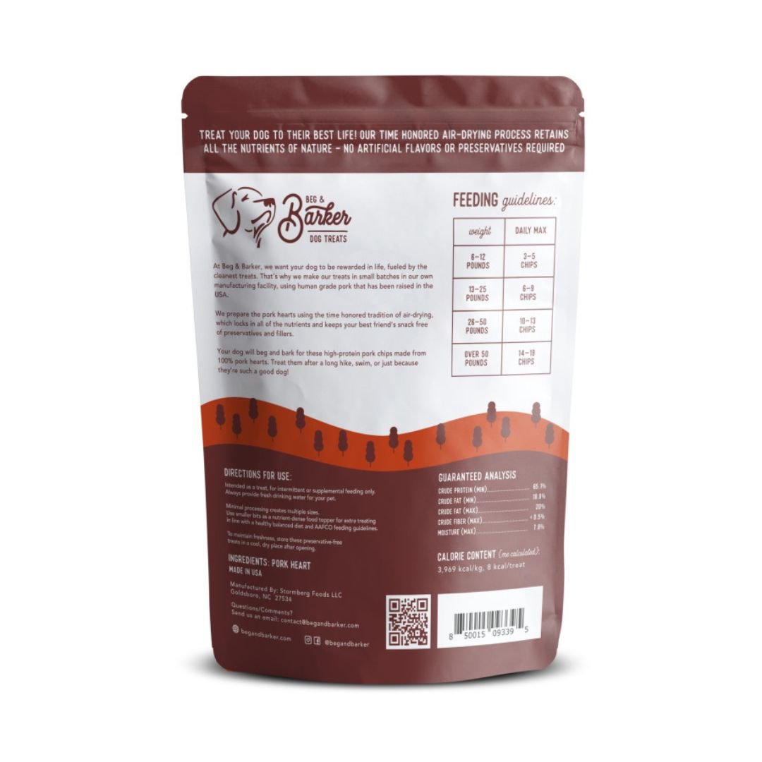 Beg & Barker Pork Heart Chips Dog Treats 1ea/3.5 oz - Pets Perfect