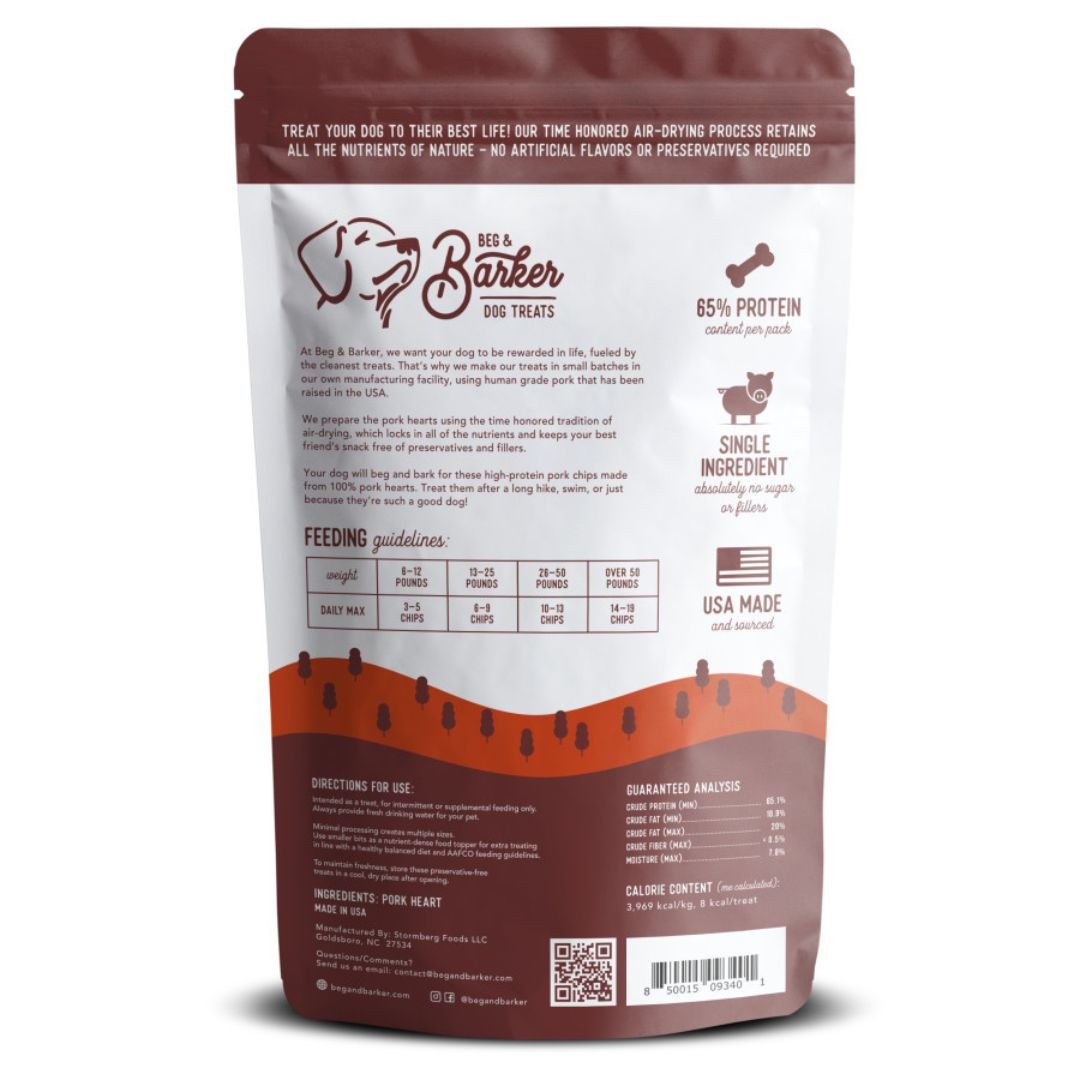 Beg & Barker Pork Heart Chips Dog Treats 1ea/8 oz - Pets Perfect