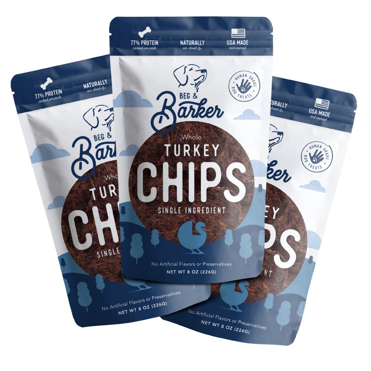 Beg & Barker Whole Turkey Chips Dog Treats 8 oz - Pets Perfect