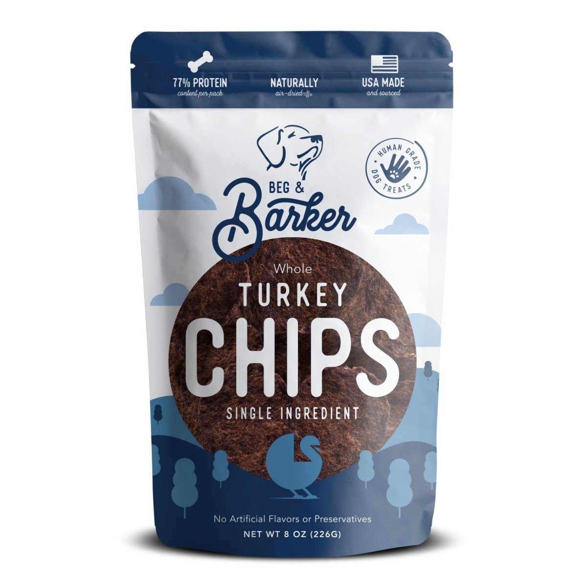 Beg & Barker Whole Turkey Chips Dog Treats 8 oz - Pets Perfect