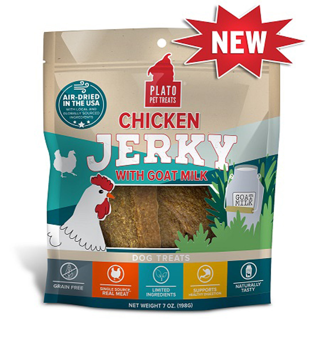 Plato Dog Jerky Chicken With Goat's Milk, 7 oz