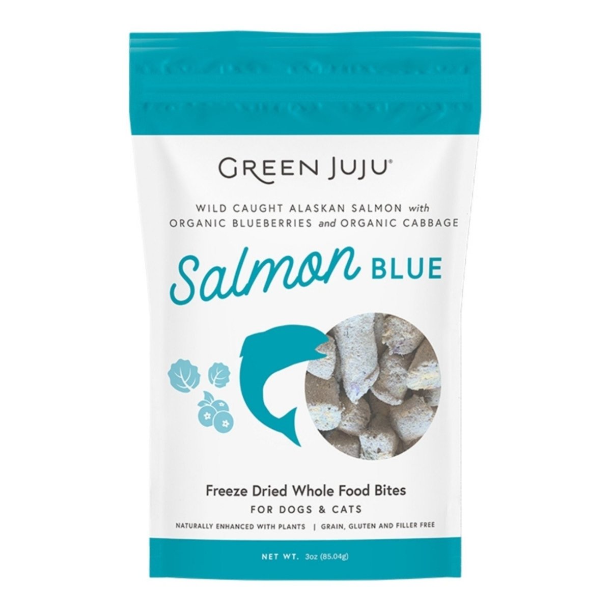 Green Juju Dog & Cat Freeze - Dried Grain Free Whole Food Bite Salmon Blue Toppers 3oz. - Pets Perfect